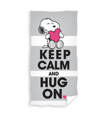 Snoopy Serviette de plage, Keep Calm - 70 x 140 cm - Coton