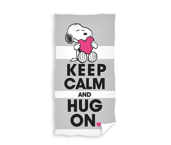 Snoopy Serviette de plage Keep Calm 70 x 140 cm Coton