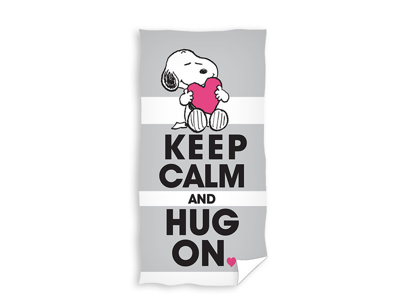 Snoopy Serviette de plage, Keep Calm - 70 x 140 cm - Coton