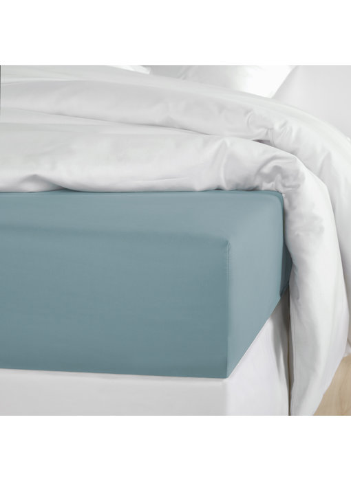 De Witte Lietaer Fitted sheet Cotton Satin Olivia Arctic - 180 x 200 cm