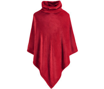 Moodit Poncho Fleece Rouge Rubis 80 x 80 cm Polyester