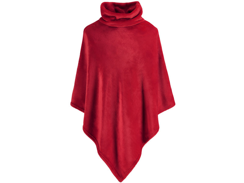 Moodit Poncho Fleece, Rubinrot - 80 x 80 cm - Polyester