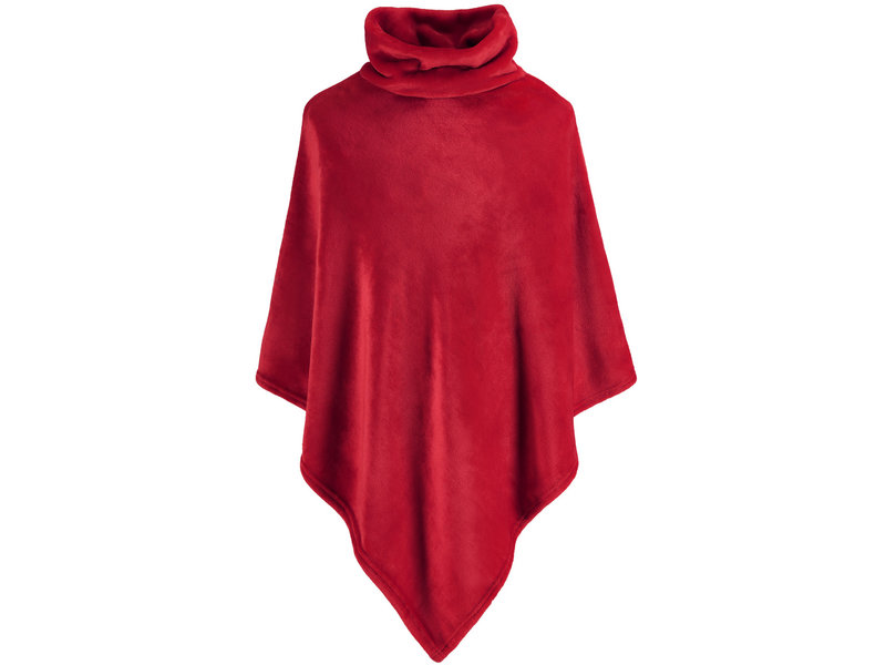 Moodit Poncho Fleece, Ruby Red - 80 x 80 cm - Polyester