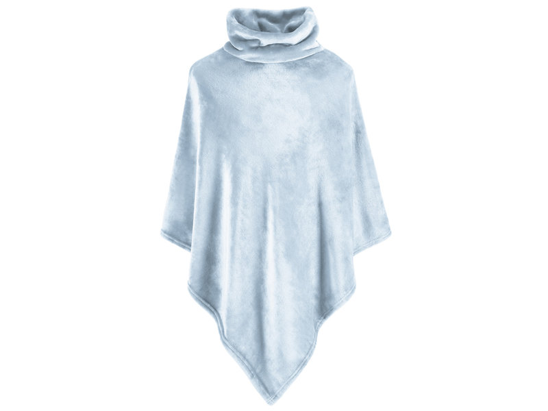 Moodit Poncho Fleece, Bleu Brume - 80 x 80 cm - Polyester