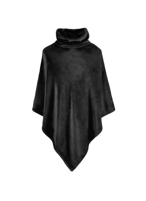 Moodit Poncho Fleece Black 80 x 80 cm Polyester