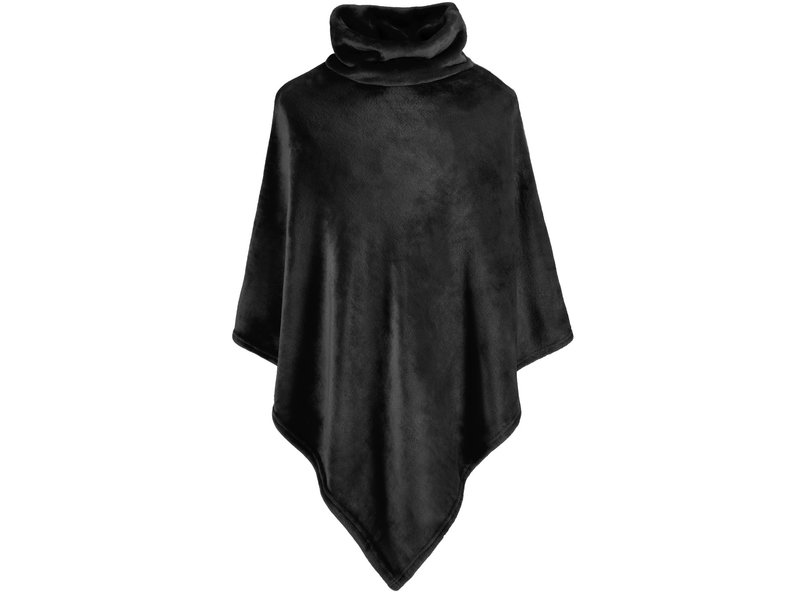 Moodit Poncho Fleece, Noir - 80 x 80 cm - Polyester