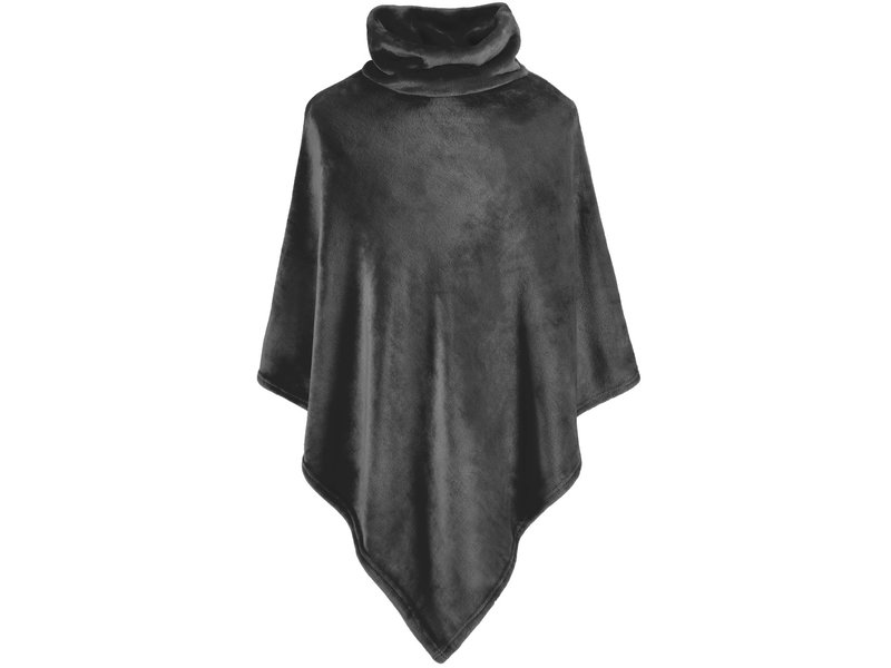 Moodit Poncho Fleece, Dark Ebony - 80 x 80 cm - Polyester