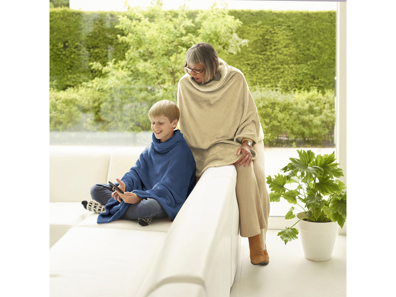 Moodit Poncho Fleece, Argent - 80 x 80 cm - Polyester