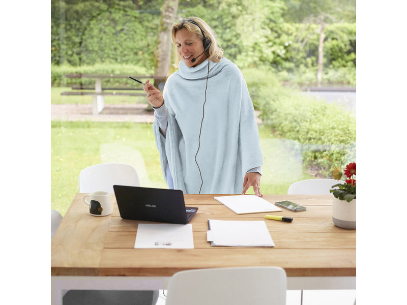 Moodit Poncho Fleece, Silber - 80 x 80 cm - Polyester