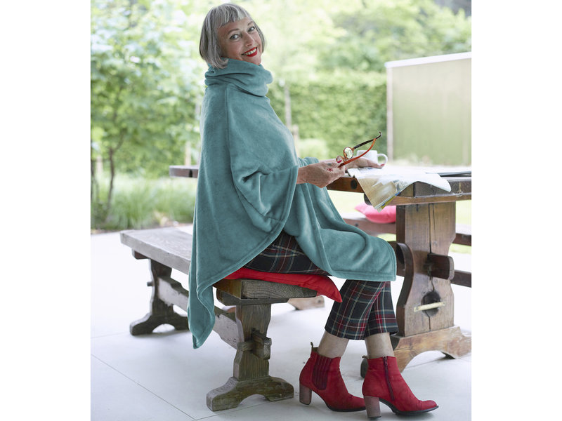 Moodit Poncho Fleece, Dunkelgrau - 80 x 80 cm - Polyester