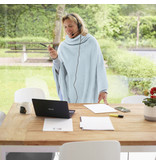 Moodit Poncho Fleece, Light Blue - 80 x 80 cm - Polyester