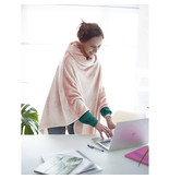 Moodit Poncho Fleece, Bleu Clair - 80 x 80 cm - Polyester