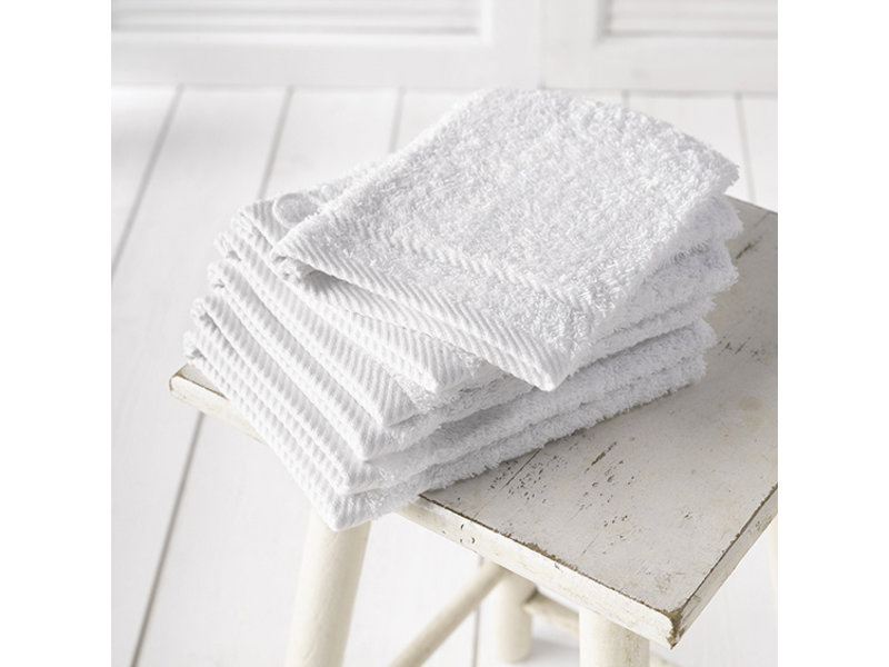 De Witte Lietaer Débarbouillettes Helene Blanc 15 x 21 cm - 6 pièces - Coton