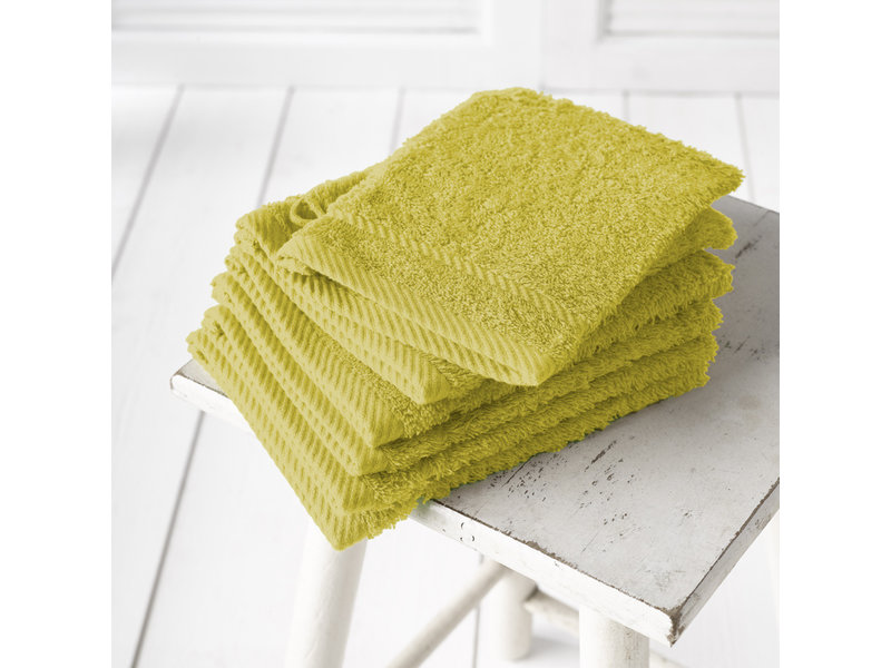 De Witte Lietaer Washandjes Helene Warm Olive 15 x 21 cm - 6 stuks - Katoen