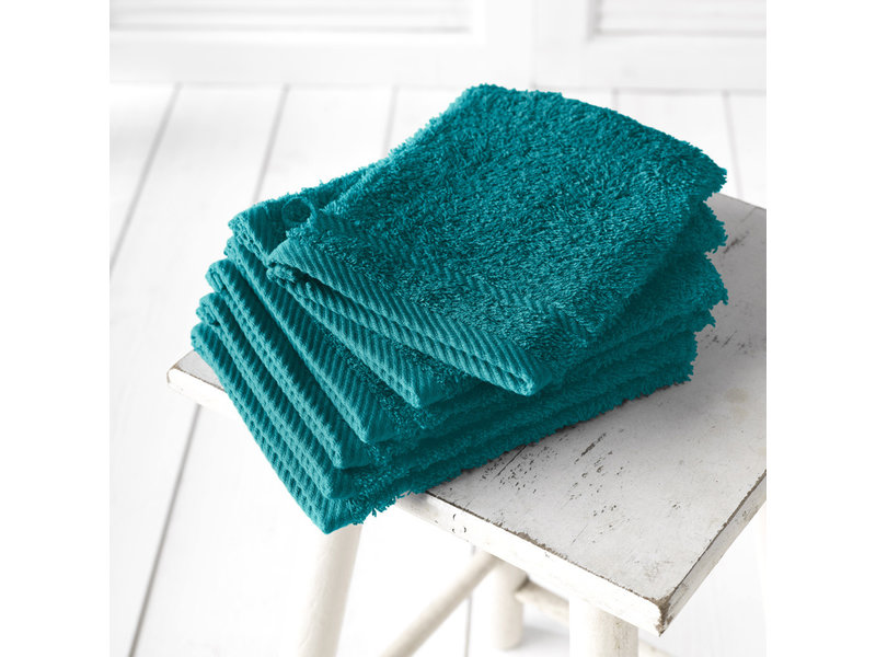 De Witte Lietaer Washandjes Helene Lake Green 15 x 21 cm - 6 stuks - Katoen