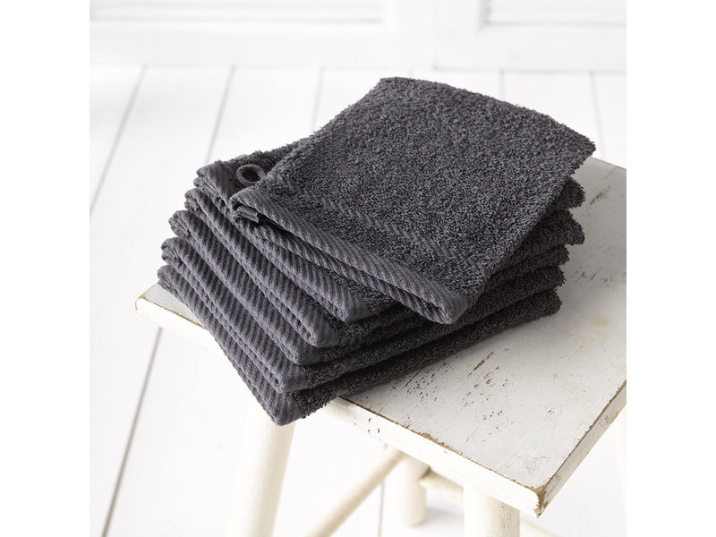 De Witte Lietaer Washcloths Helene Ebony 15 x 21 cm - 6 pieces - Cotton