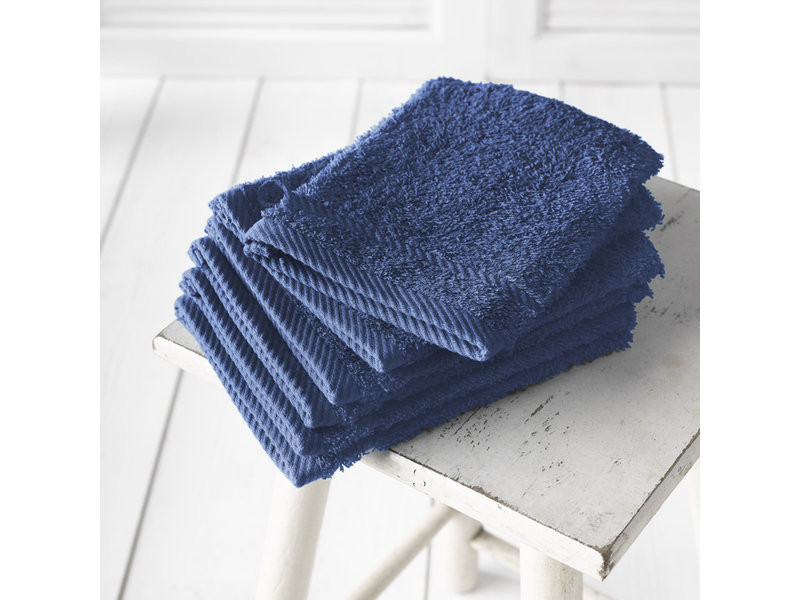 De Witte Lietaer Washandjes Helene Blue Indigo 15 x 21 cm - 6 stuks - Katoen