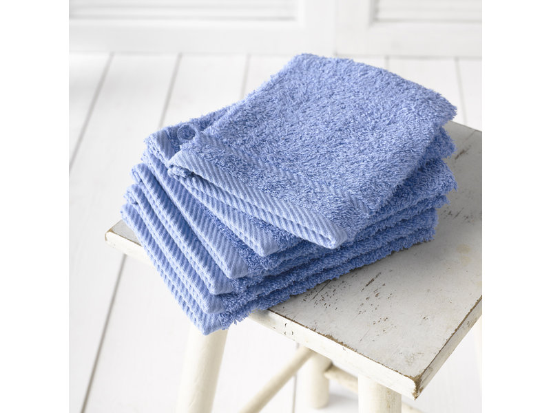 De Witte Lietaer Washandjes Helene Sky Blue 15 x 21 cm - 6 stuks - Katoen