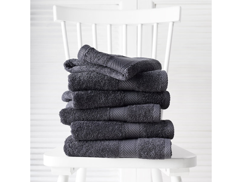 De Witte Lietaer Guest towels Helene Ebony 30 x 50 cm - 6 pieces - Cotton