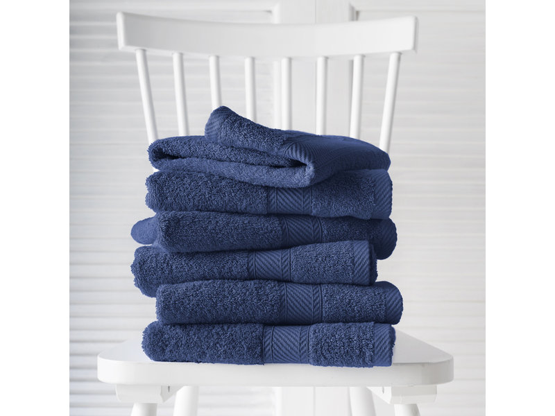 De Witte Lietaer Guest towels Helene Blue Indigo 30 x 50 cm - 6 pieces - Cotton
