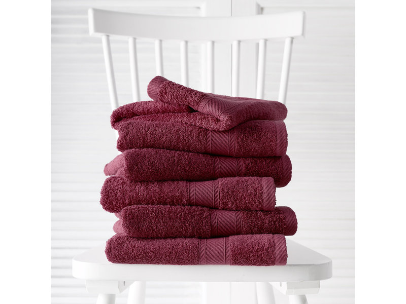 De Witte Lietaer Guest towels Helene Beet Red 30 x 50 cm - 6 pieces - Cotton