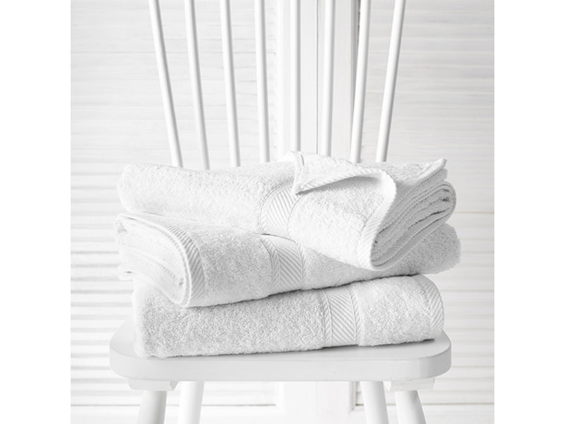 De Witte Lietaer Serviettes de douche Helene White 70 x 140 cm - 3 pièces - Coton