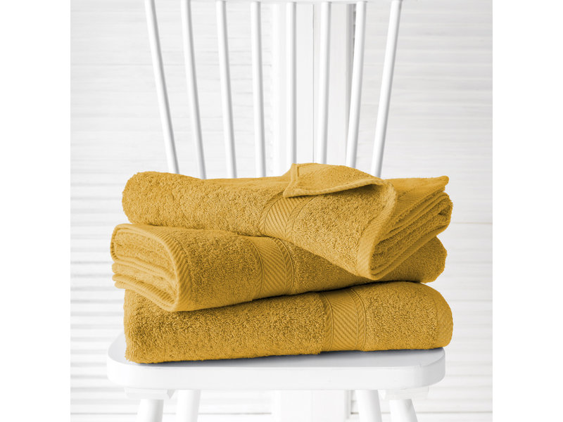 De Witte Lietaer Serviettes de douche Hélène Golden Yellow 70 x 140 cm - 3 pièces - Coton