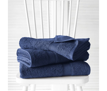 De Witte Lietaer Serviettes de douche Hélène Bleu Indigo 3 pièces