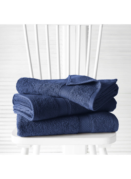 De Witte Lietaer Serviettes de douche Hélène Bleu Indigo 3 pièces