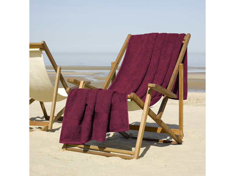 De Witte Lietaer Beach towel Helene Beet Red 100 x 200 cm - Cotton