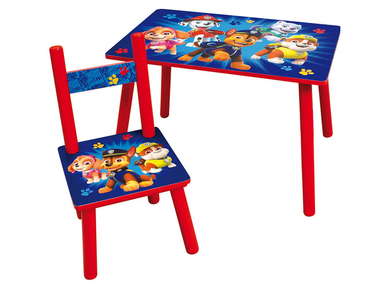 PAW Patrol Table avec chaise, Squad - 41,5 x 60 x 40 + 49,5 x 31,5 x 31 cm - MDF