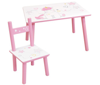 Unicorn Tafel met 1 stoel - 2 delig