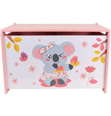 Mimi Koala Coffre à jouets, Rose - L58 x L36 x H40 - MDF