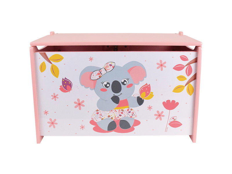 Mimi Koala Coffre à jouets, Rose - L58 x L36 x H40 - MDF