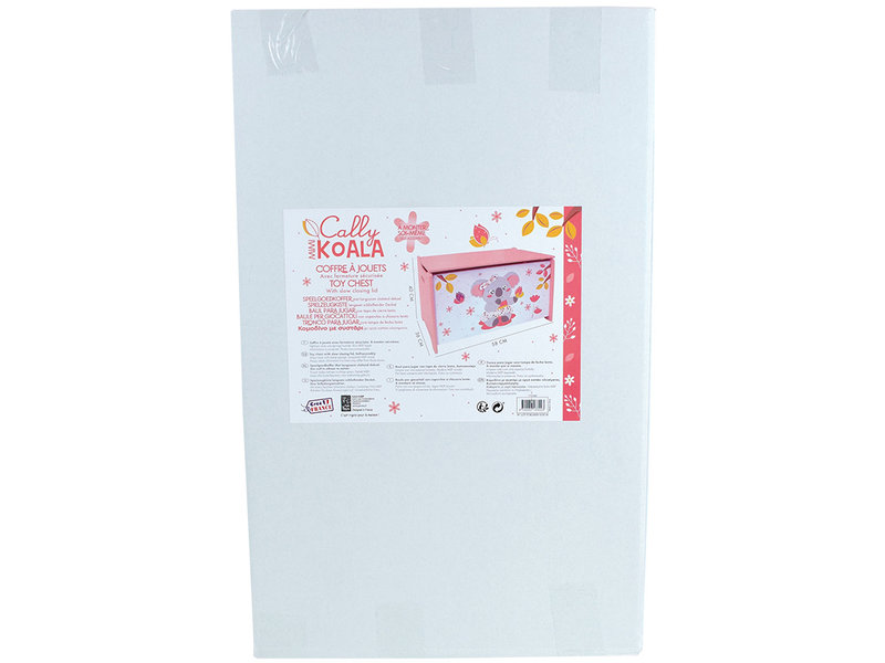 Mimi Koala Coffre à jouets, Rose - L58 x L36 x H40 - MDF