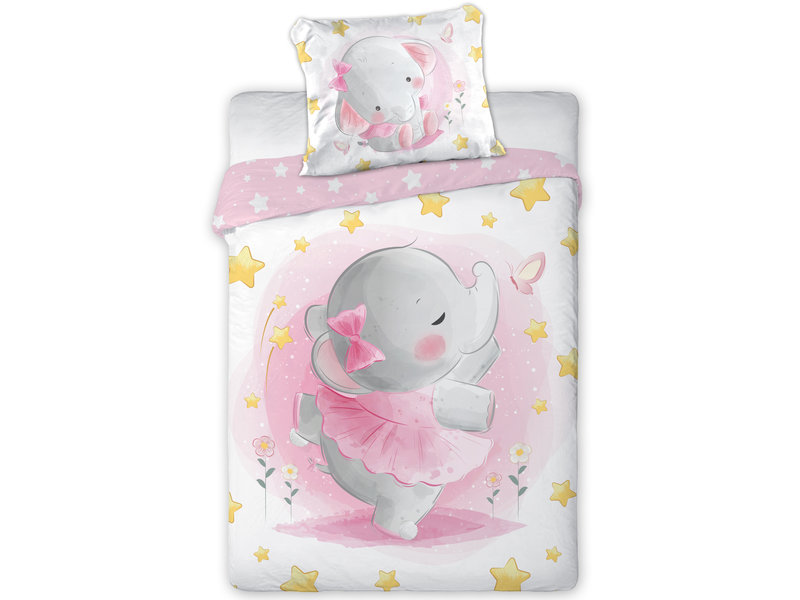 Cuddles BABY Bettbezug, Elefant - 100 x 135 cm - Baumwolle