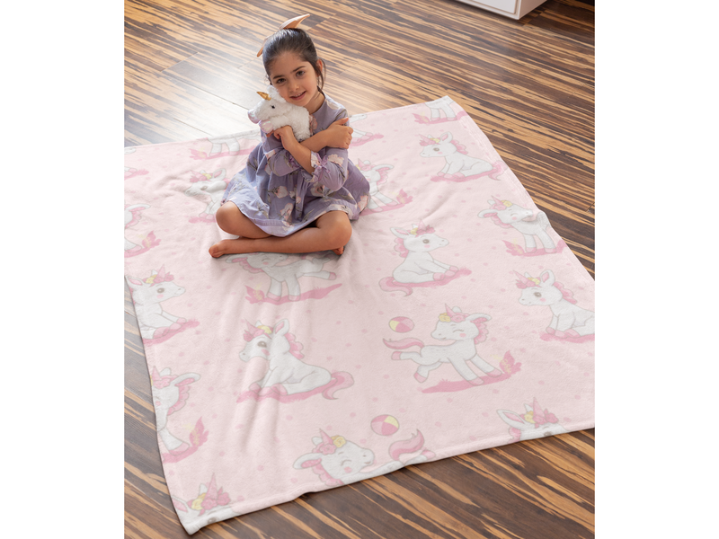 Unicorn Baby-Sherpa-Fleecedecke - 80 x 100 cm - Polyester