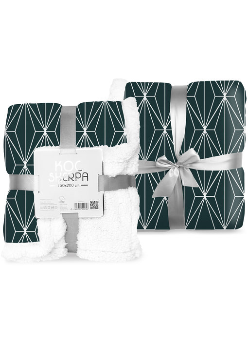 Faro Sherpa Fleece Blanket Graphic Green 150 x 200 cm