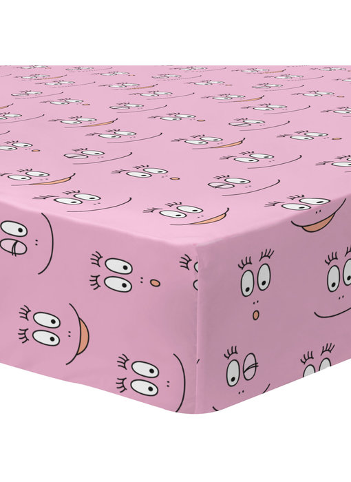 Barbapapa Drap housse Rose 90 x 200 cm Coton