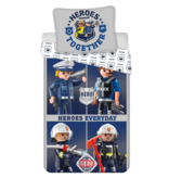 Playmobil Housse de couette Heroes des services d'urgence - Simple - 140 x 200 + 70 x 90 cm - Coton