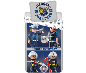 Playmobil Duvet cover Emergency Service Heroes 140 x 200 cm Cotton