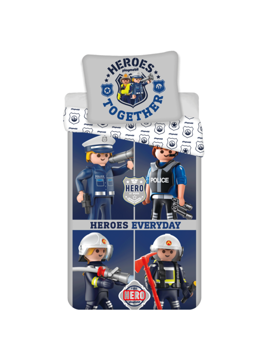 Playmobil Duvet cover Emergency Service Heroes 140 x 200 cm Cotton