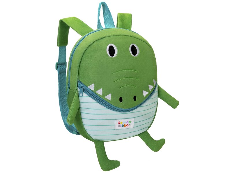 Lemon Ribbon Toddler backpack, Furry Animals Crocodil - 30 x 28 x 6 cm - Polyester
