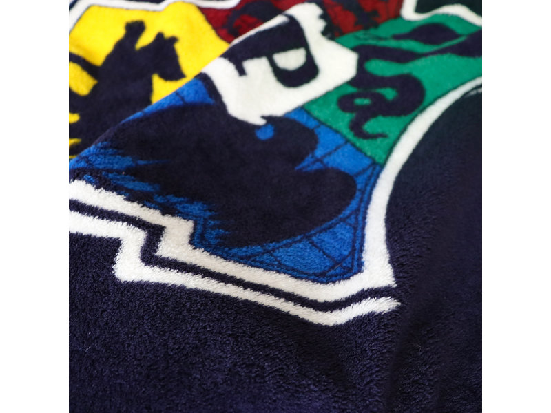 Harry Potter Fleece Blanket Premium, Hogwarts Logo - 125 x 150 cm - Polyester