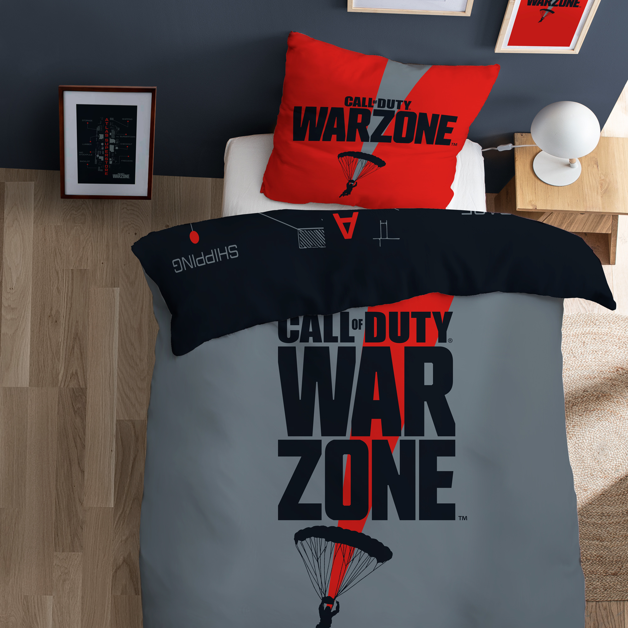 Call of Duty Duvet cover Parachute 140x200 63x63cm 100 cotton