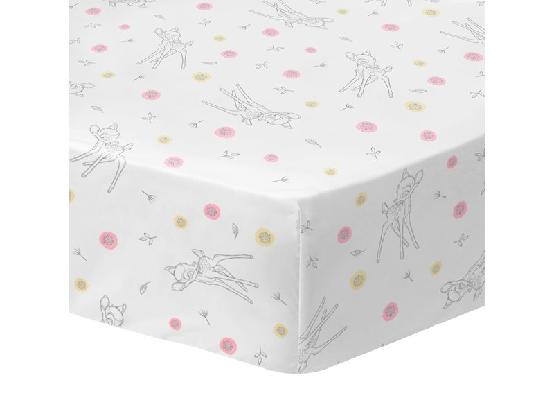 Disney Bambi Drap housse Flower - Seul - 90 x 190/200 cm - Coton