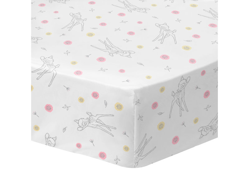 Disney Bambi Spannbettlaken Flower - Einzelbett - 90 x 190/200 cm - Baumwolle