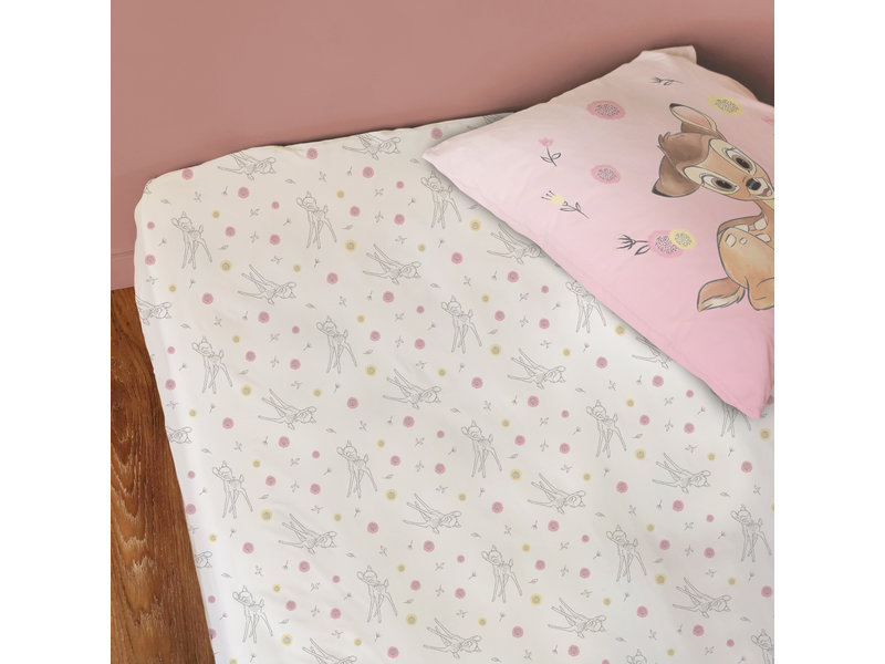 Disney Bambi Drap housse Flower - Seul - 90 x 190/200 cm - Coton