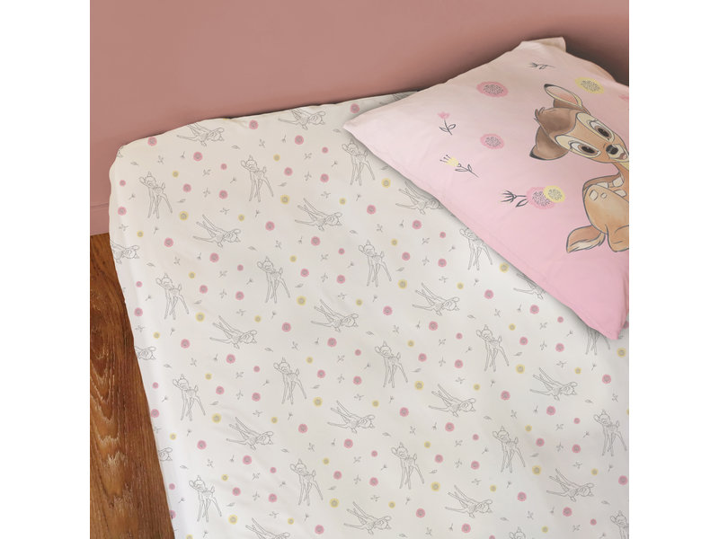 Disney Bambi Fitted sheet Flower - Single - 90 x 190/200 cm - Cotton