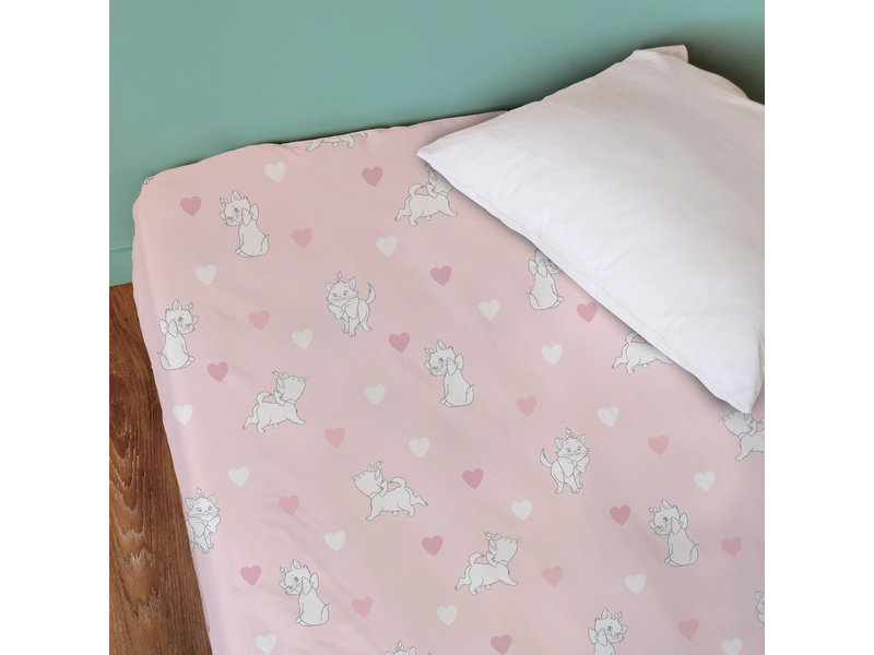 Disney Aristocats Drap housse Love - Seul - 90 x 190/200 cm - Coton